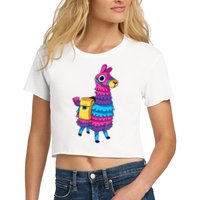 Funny Loot Llama Pinata With Yellow Saddlebag Crop Top