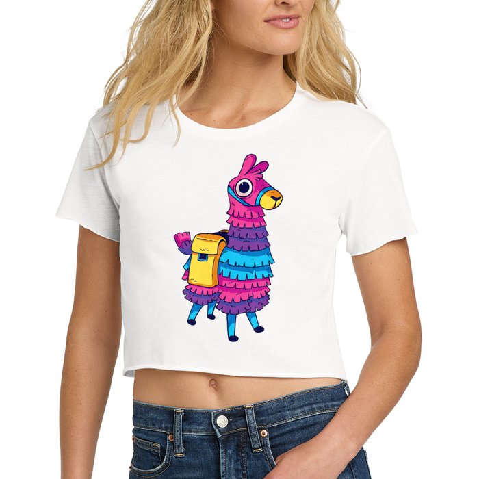 Funny Loot Llama Pinata With Yellow Saddlebag Crop Top