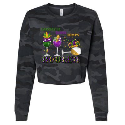 Funny Laissez Les Bons Temps Rouler Mardi Gras Cropped Pullover Crew