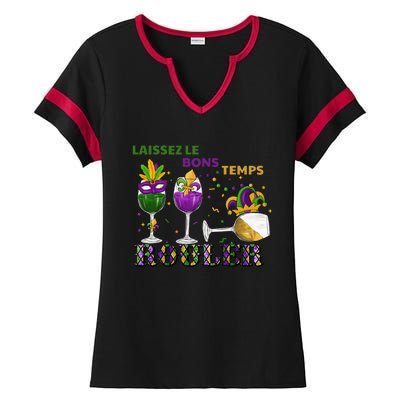 Funny Laissez Les Bons Temps Rouler Mardi Gras Ladies Halftime Notch Neck Tee