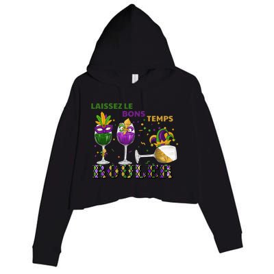 Funny Laissez Les Bons Temps Rouler Mardi Gras Crop Fleece Hoodie