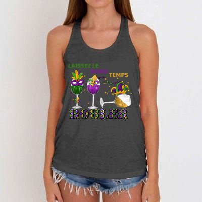 Funny Laissez Les Bons Temps Rouler Mardi Gras Women's Knotted Racerback Tank