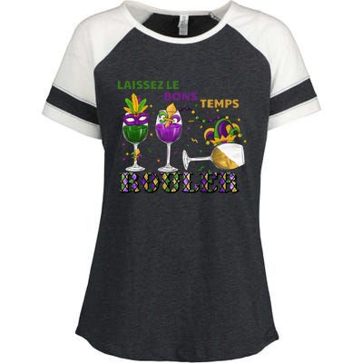 Funny Laissez Les Bons Temps Rouler Mardi Gras Enza Ladies Jersey Colorblock Tee