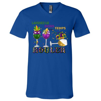 Funny Laissez Les Bons Temps Rouler Mardi Gras V-Neck T-Shirt