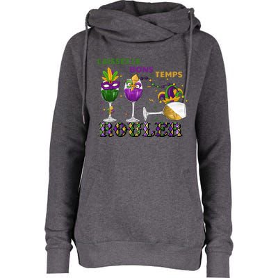 Funny Laissez Les Bons Temps Rouler Mardi Gras Womens Funnel Neck Pullover Hood