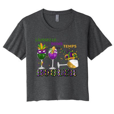 Funny Laissez Les Bons Temps Rouler Mardi Gras Women's Crop Top Tee