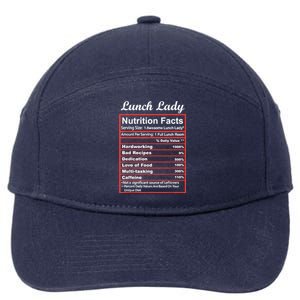 Funny Lunch Lady Nutrition Facts School Cafeteria Cooks 7-Panel Snapback Hat