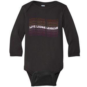 Funny Live Laugh Lesbian Pride LGBTQ Matching Family Women Baby Long Sleeve Bodysuit