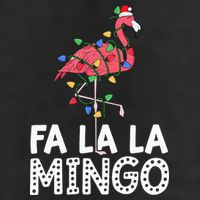 Fa La La Mingo Flamingo Christmas Tree Lights Tropical Xmas 7 Panel Mesh Trucker Snapback Hat