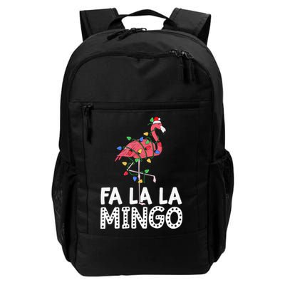 Fa La La Mingo Flamingo Christmas Tree Lights Tropical Xmas Backpack