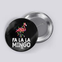 Fa La La Mingo Flamingo Christmas Tree Lights Tropical Xmas Button