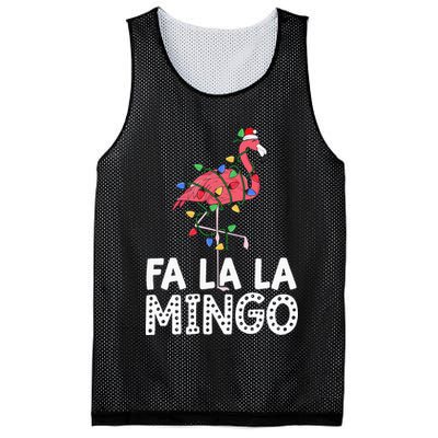 Fa La La Mingo Flamingo Christmas Tree Lights Tropical Xmas Mesh Reversible Basketball Jersey Tank