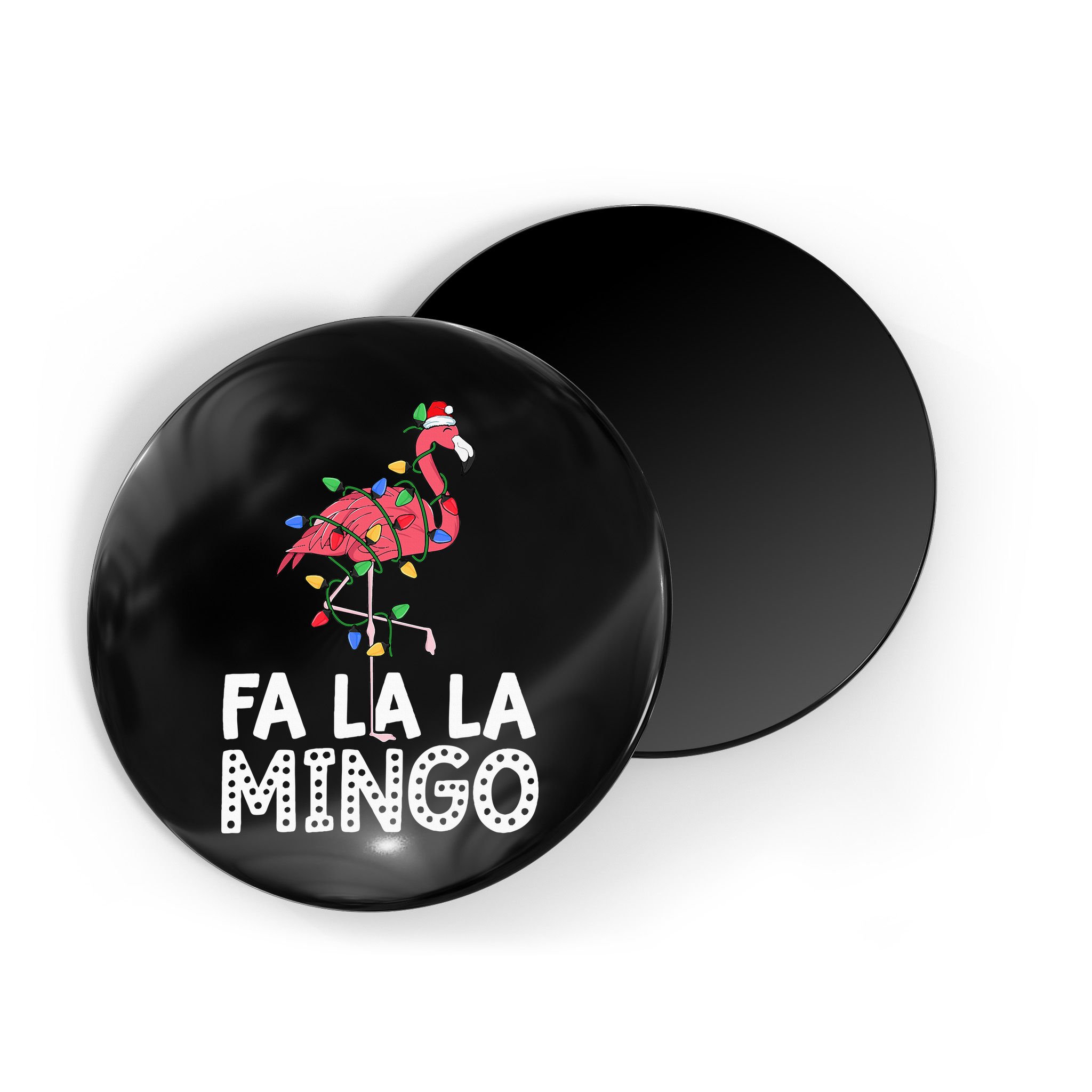 Fa La La Mingo Flamingo Christmas Tree Lights Tropical Xmas Magnet