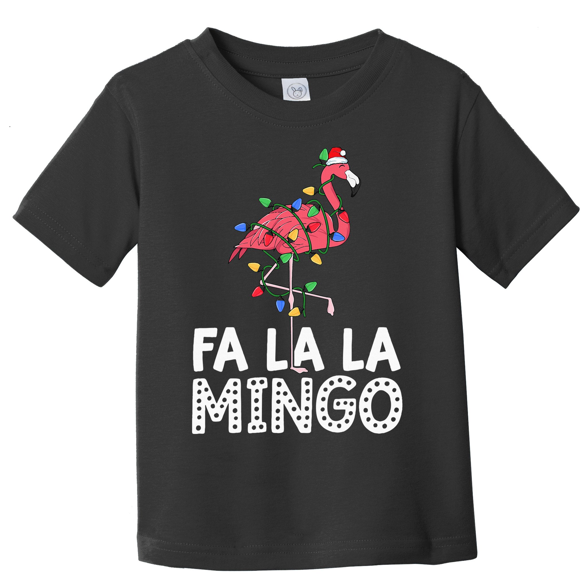 Fa La La Mingo Flamingo Christmas Tree Lights Tropical Xmas Toddler T-Shirt