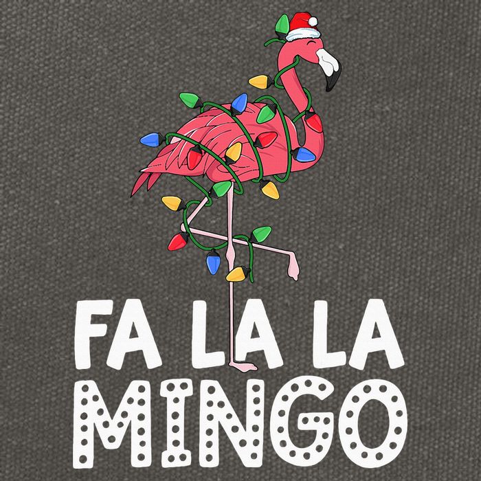Fa La La Mingo Flamingo Christmas Tree Lights Tropical Xmas Cotton Canvas Backpack