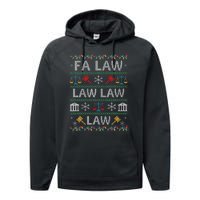 Fa Law Law Vintage Lawyer Ugly Christmas Sweater Performance Fleece Hoodie