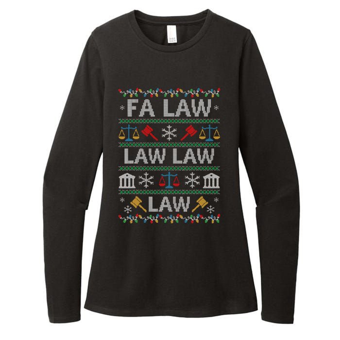 Fa Law Law Vintage Lawyer Ugly Christmas Sweater Womens CVC Long Sleeve Shirt