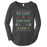 Fa Law Law Vintage Lawyer Ugly Christmas Sweater Women's Perfect Tri Tunic Long Sleeve Shirt