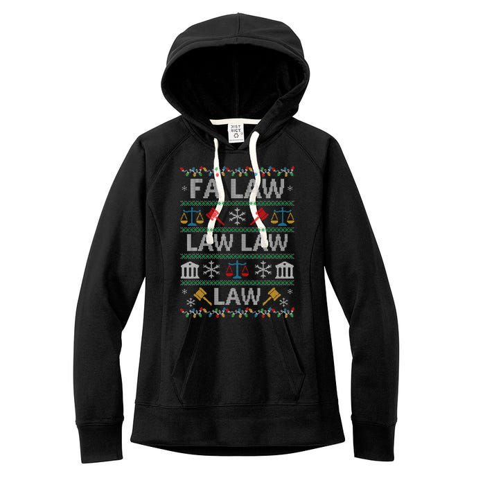 Fa Law Law Vintage Lawyer Ugly Christmas Sweater Women's Fleece Hoodie