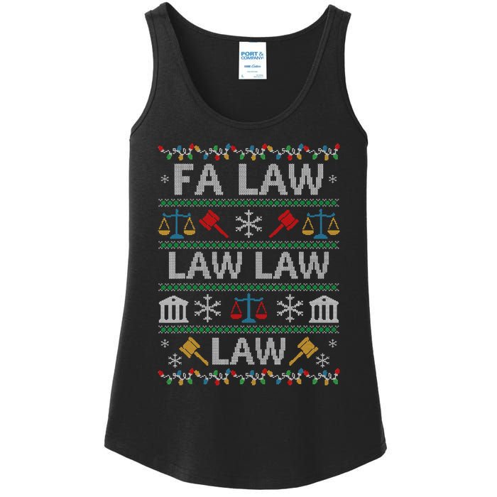 Fa Law Law Vintage Lawyer Ugly Christmas Sweater Ladies Essential Tank