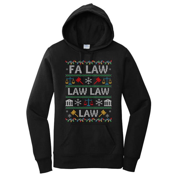 Fa Law Law Vintage Lawyer Ugly Christmas Sweater Women's Pullover Hoodie