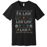 Fa Law Law Vintage Lawyer Ugly Christmas Sweater Premium T-Shirt