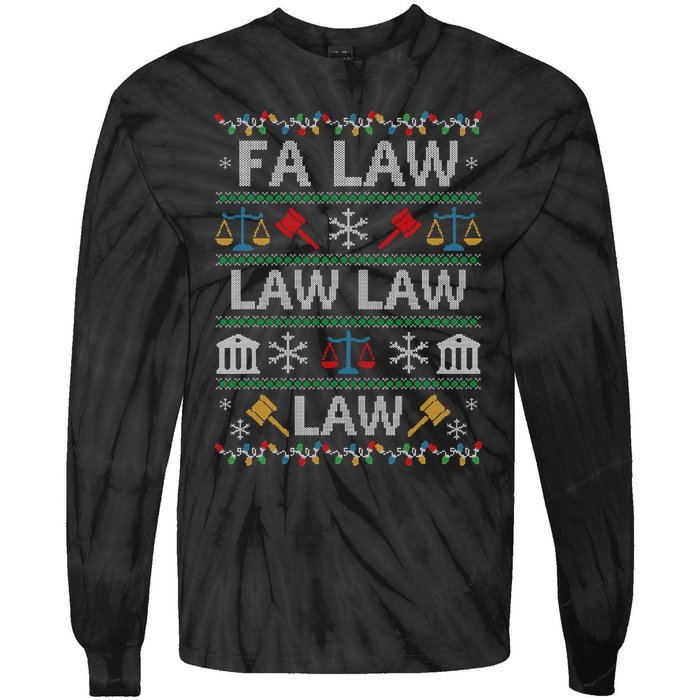 Fa Law Law Vintage Lawyer Ugly Christmas Sweater Tie-Dye Long Sleeve Shirt