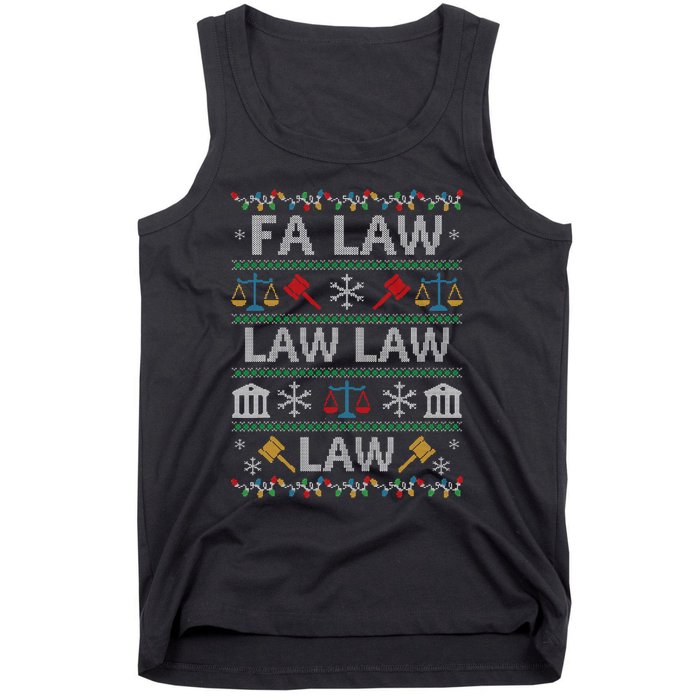 Fa Law Law Vintage Lawyer Ugly Christmas Sweater Tank Top