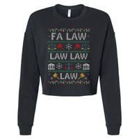 Fa Law Law Vintage Lawyer Ugly Christmas Sweater Cropped Pullover Crew