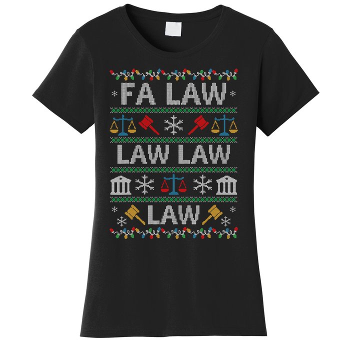 Fa Law Law Vintage Lawyer Ugly Christmas Sweater Women's T-Shirt