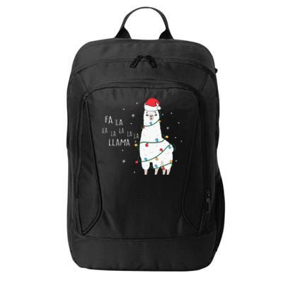 Fa La La Llama Christmas Light City Backpack