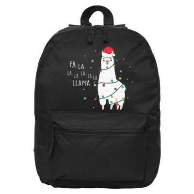 Fa La La Llama Christmas Light 16 in Basic Backpack