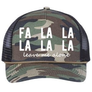 Fa La La La La Leave Me Alone Funny Christmas Retro Rope Trucker Hat Cap