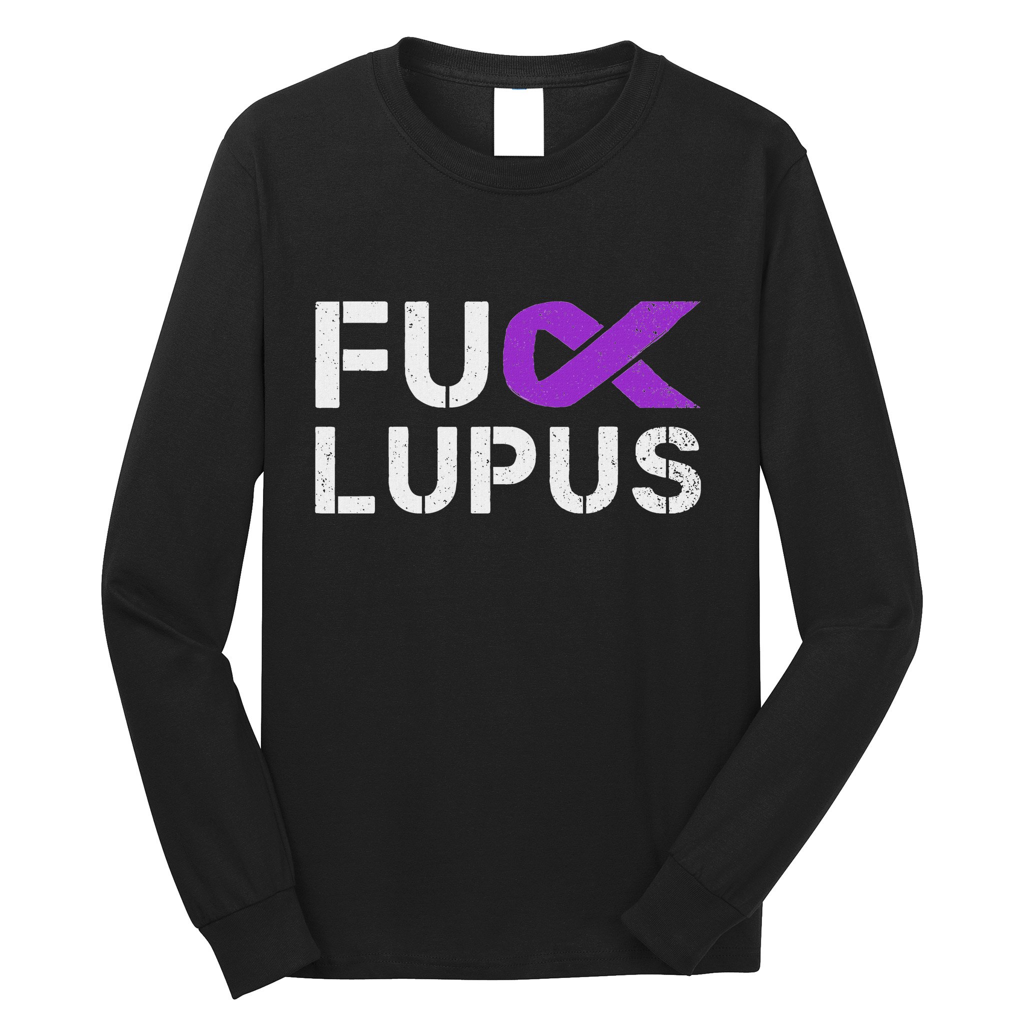 Fuck Lupus Lupus Awareness Month Purple Ribbon Long Sleeve Shirt