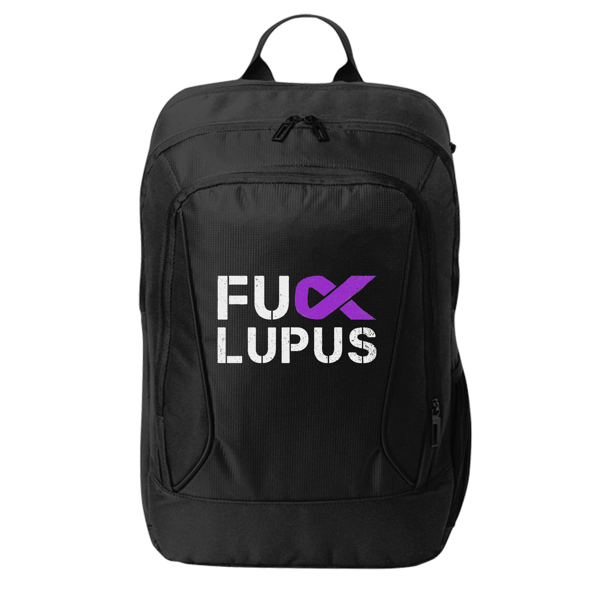 Fuck Lupus Lupus Awareness Month Purple Ribbon City Backpack