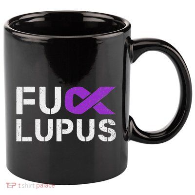 Fuck Lupus Lupus Awareness Month Purple Ribbon 11oz C Handle Ceramic Mug