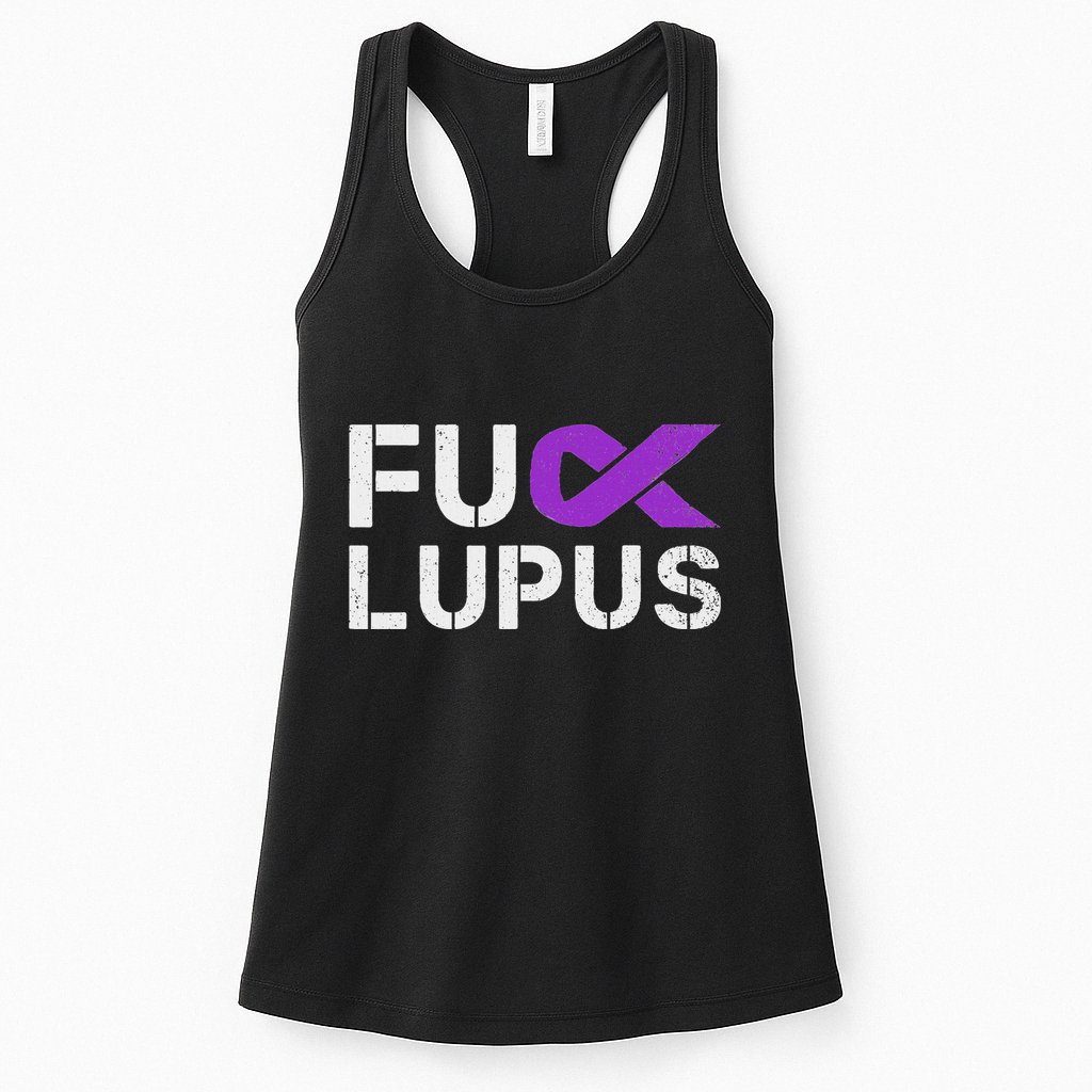 Fuck Lupus Lupus Awareness Month Purple Ribbon Womens Tank Top