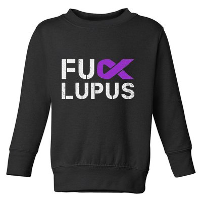 Fuck Lupus Lupus Awareness Month Purple Ribbon Toddler Sweatshirt