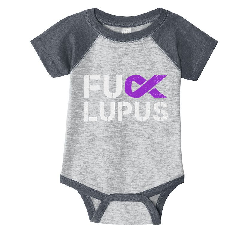 Fuck Lupus Lupus Awareness Month Purple Ribbon Infant Baby Jersey Bodysuit