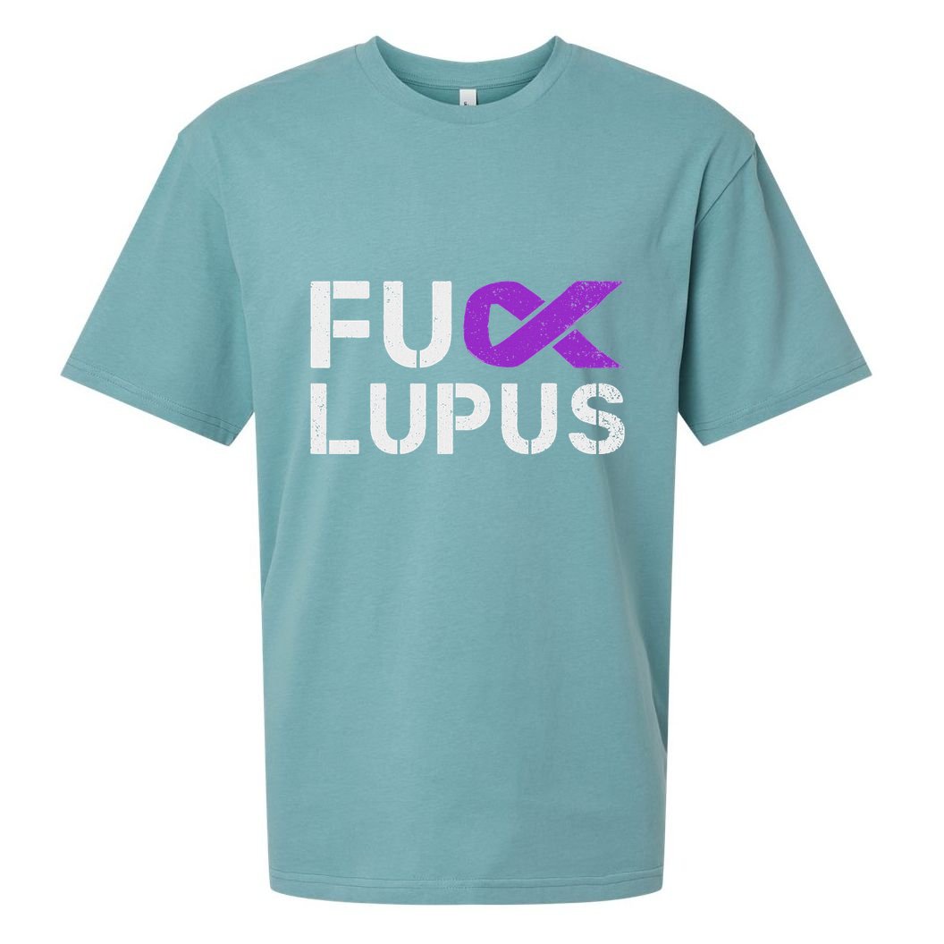 Fuck Lupus Lupus Awareness Month Purple Ribbon Sueded Cloud Jersey T-Shirt