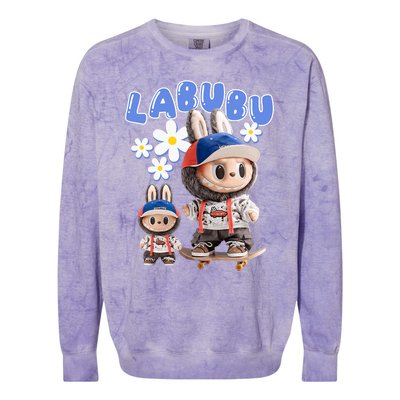 Funny Labubu Lover Cute Labubu Party Meme Colorblast Crewneck Sweatshirt