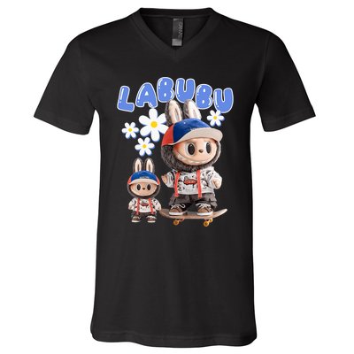 Funny Labubu Lover Cute Labubu Party Meme V-Neck T-Shirt