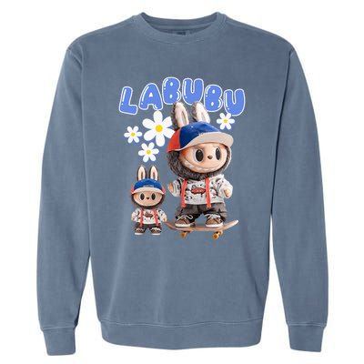 Funny Labubu Lover Cute Labubu Party Meme Garment-Dyed Sweatshirt