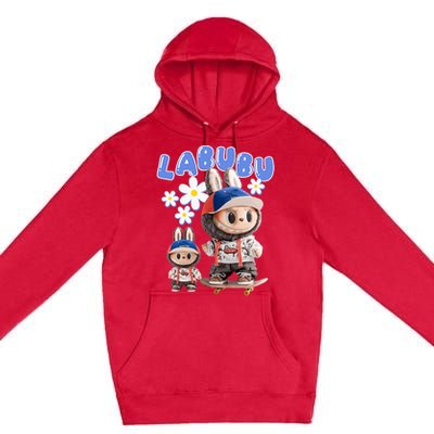 Funny Labubu Lover Cute Labubu Party Meme Premium Pullover Hoodie