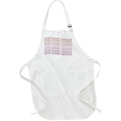 Funny Live Laugh Lesbian Pride LGBTQ Matching Family Women Full-Length Apron With Pockets