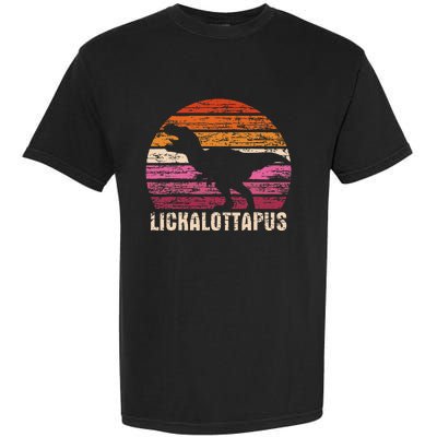 Funny Lesbian Lickalottapus Dinosaurs LGBTQ Pride Flag Retro Garment-Dyed Heavyweight T-Shirt