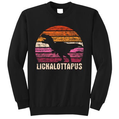 Funny Lesbian Lickalottapus Dinosaurs LGBTQ Pride Flag Retro Sweatshirt