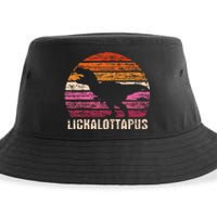 Funny Lesbian Lickalottapus Dinosaurs LGBTQ Pride Flag Retro Sustainable Bucket Hat