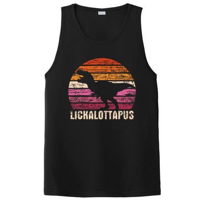 Funny Lesbian Lickalottapus Dinosaurs LGBTQ Pride Flag Retro PosiCharge Competitor Tank