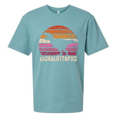 Funny Lesbian Lickalottapus Dinosaurs LGBTQ Pride Flag Retro Sueded Cloud Jersey T-Shirt